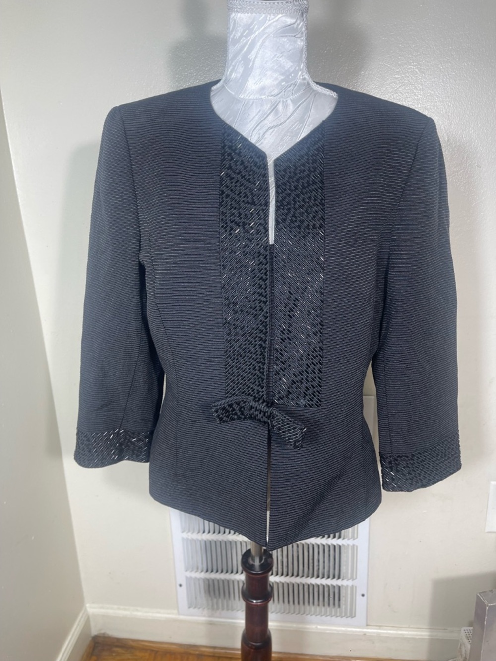 Women’s beaded black work office interview jacket blazer size 12